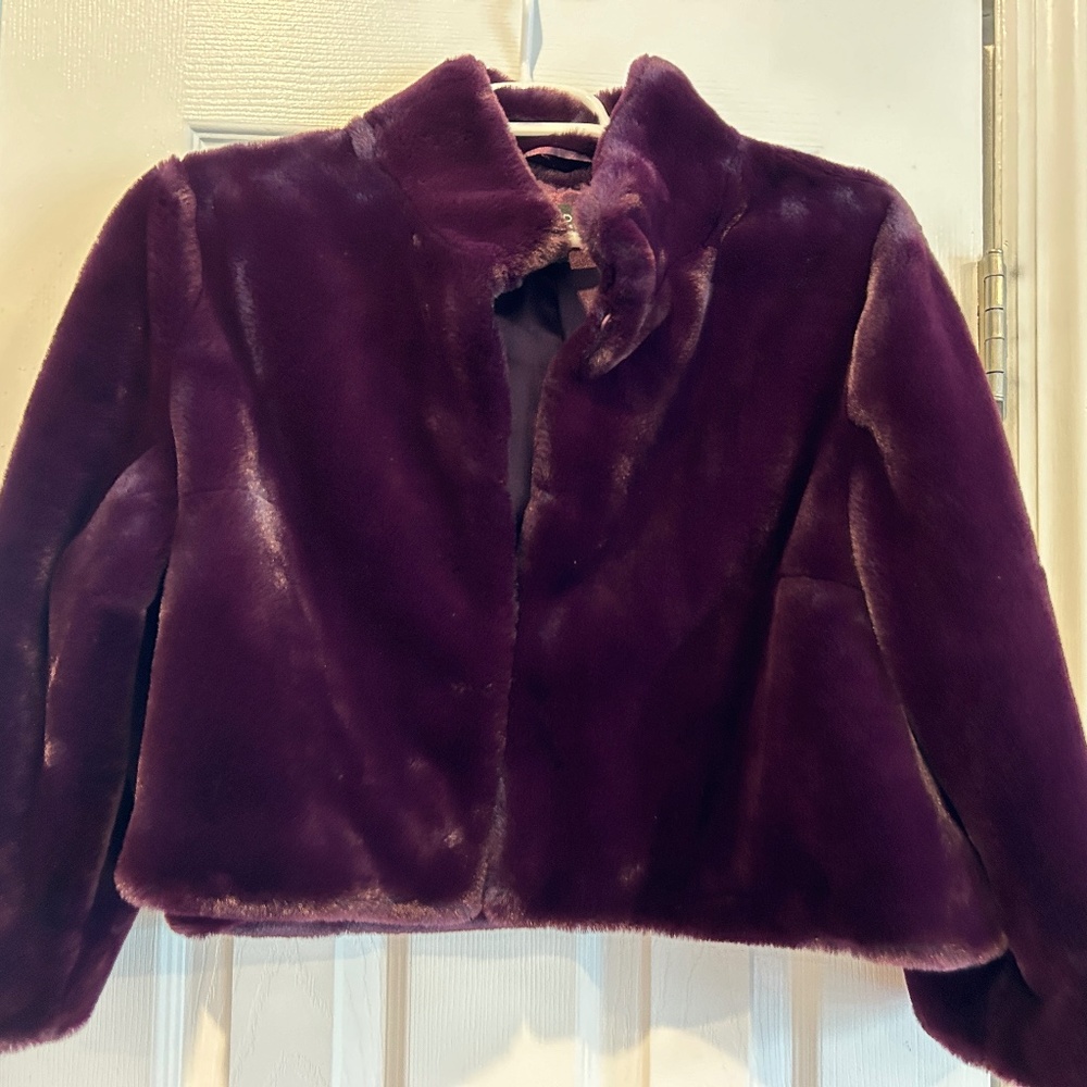 Luxurious Rich Deep Purple Bolero-like jacket from Laundry, sz L